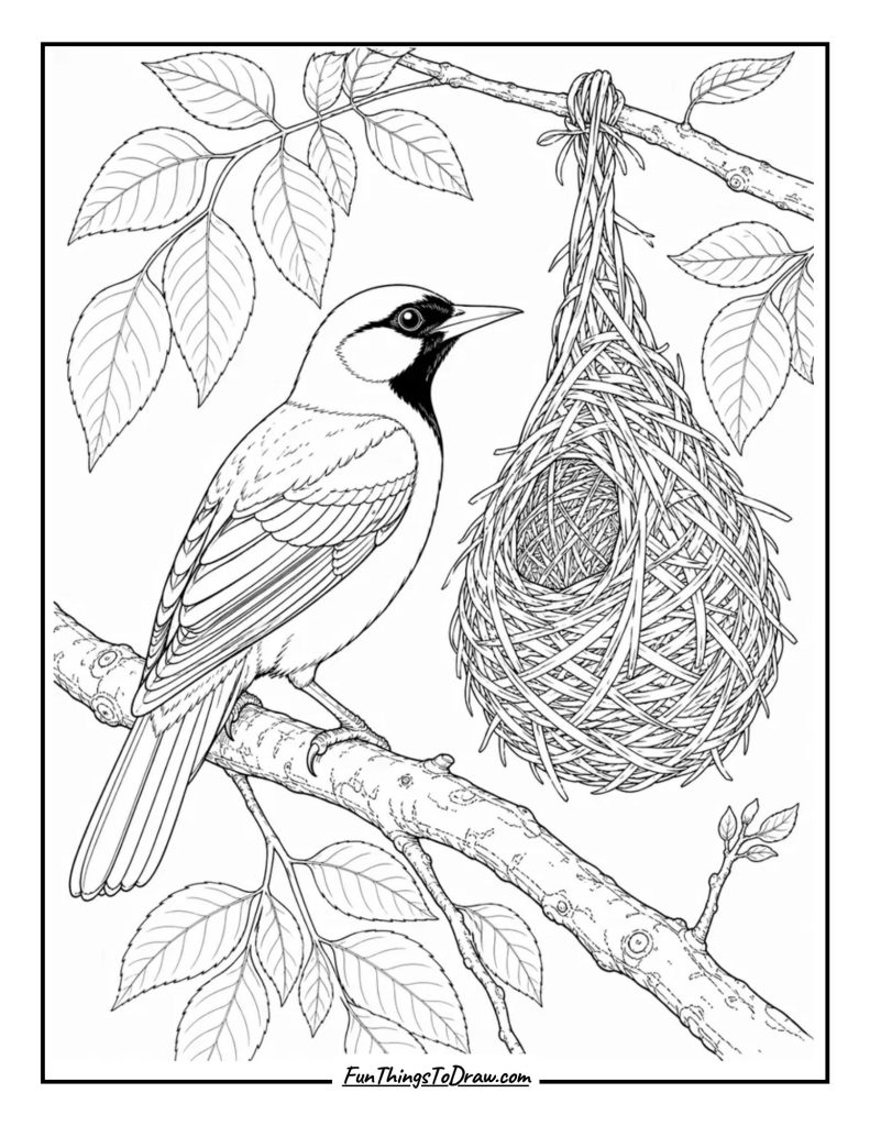 Bluebird coloring sheet