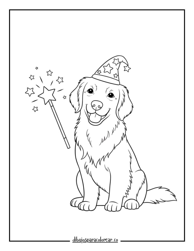 Golden Retriever with a Magic Wand