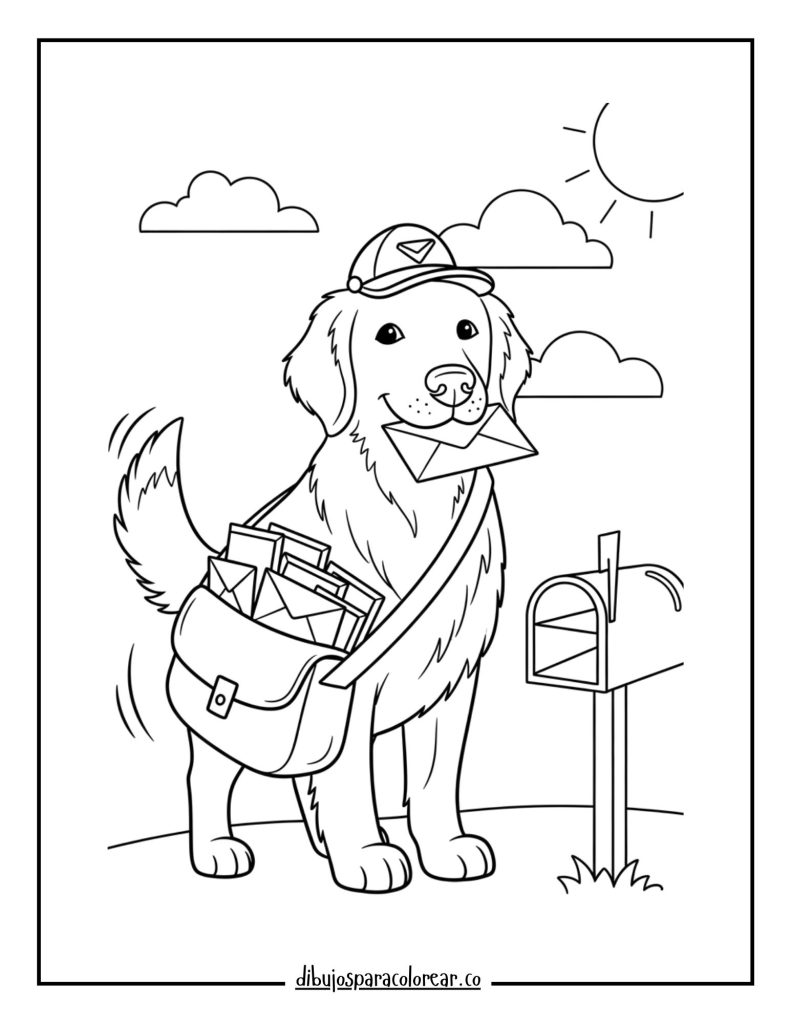Golden Retriever as a Mail Carrier
