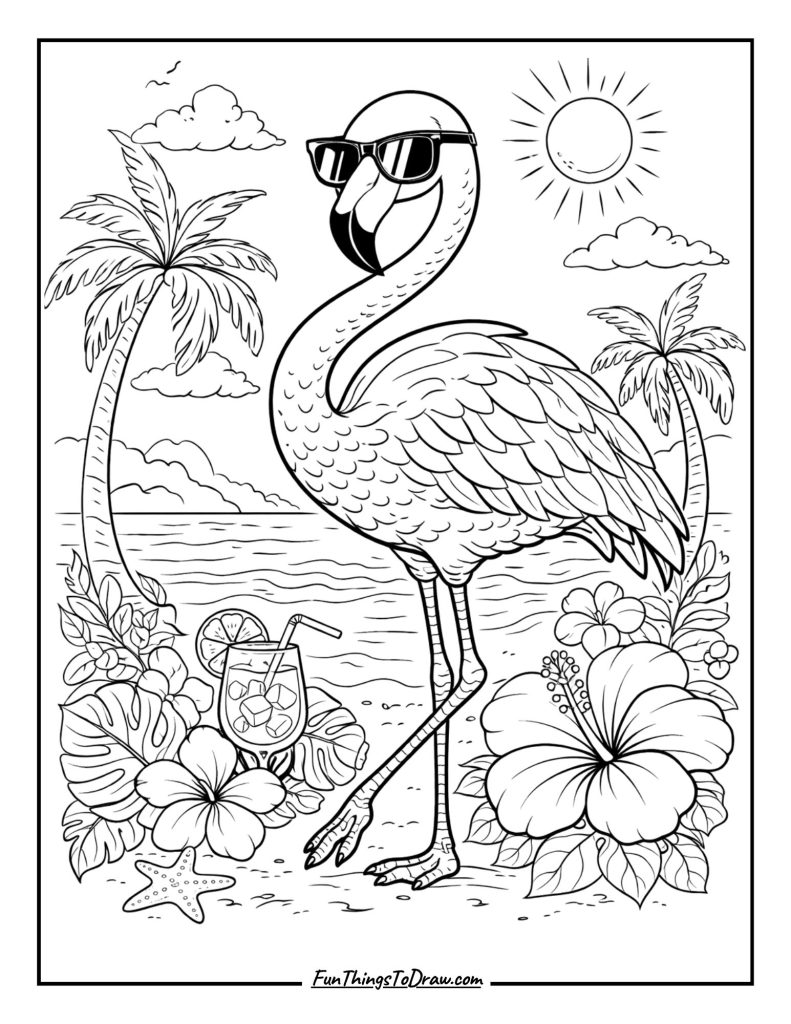 Flamingo with Sunglasses