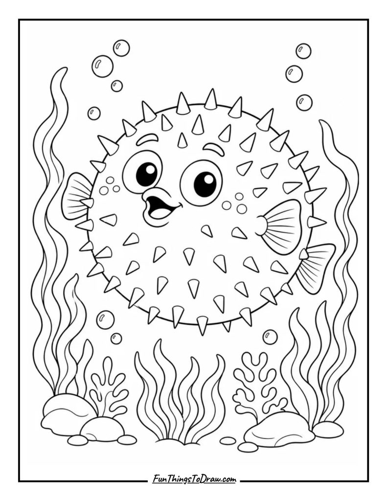 Pufferfish Puffed Up and Prickly