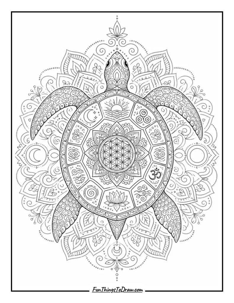 Mandala Turtle Design for adults