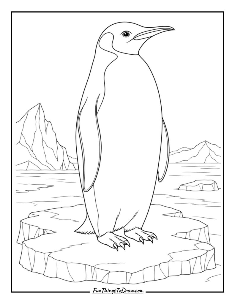 Emperor Penguin Coloring Sheet