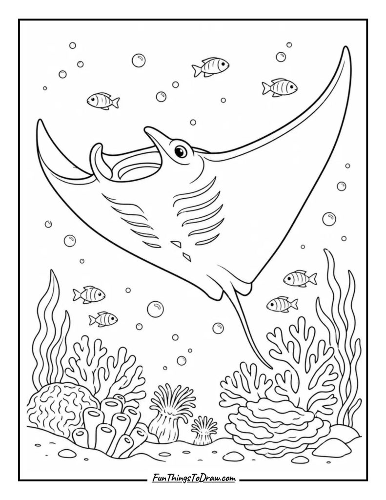 Graceful Manta Ray Gliding