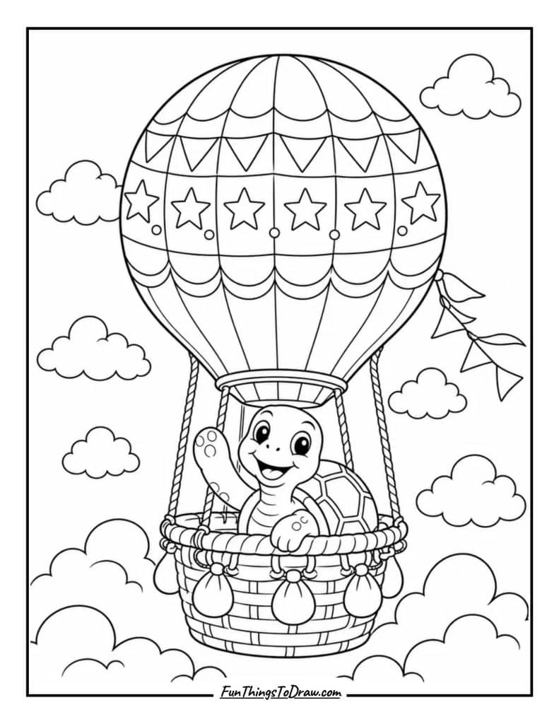 Turtle with Hot Air Balloon