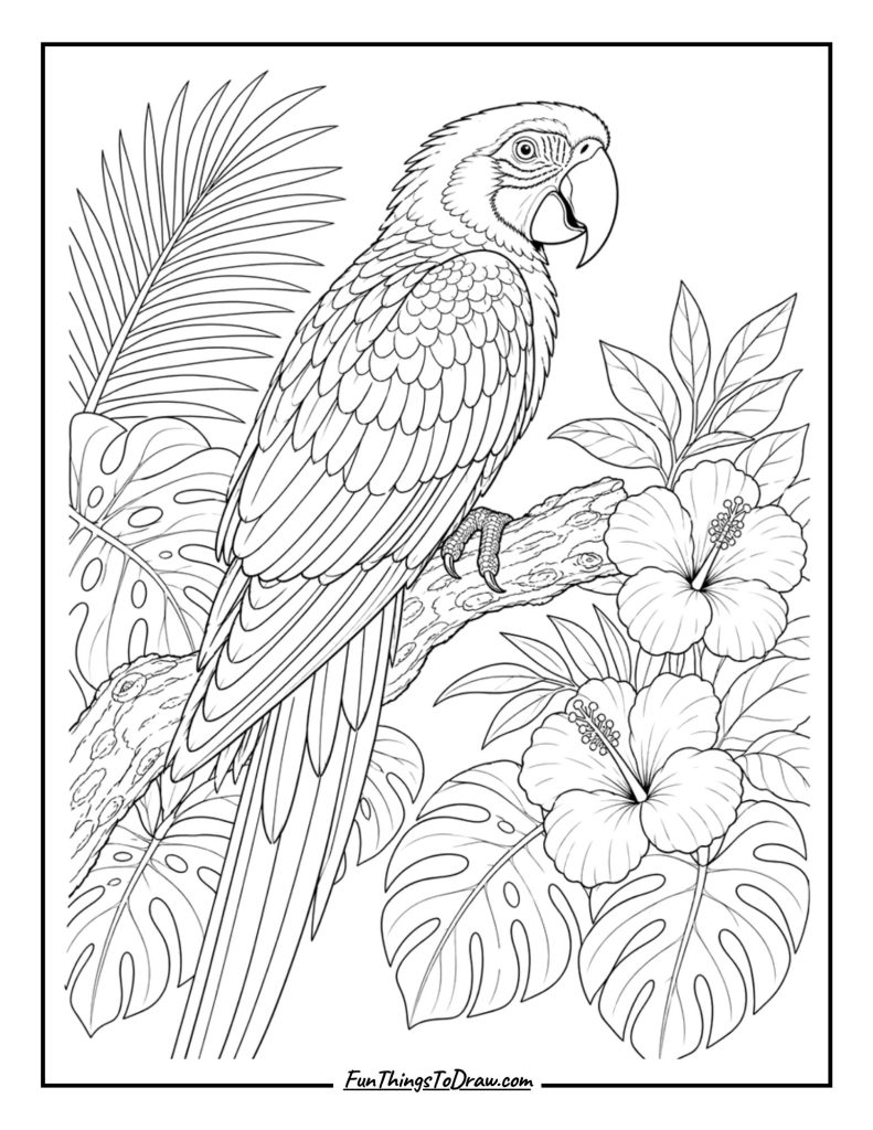 Scarlet Macaw coloring idea
