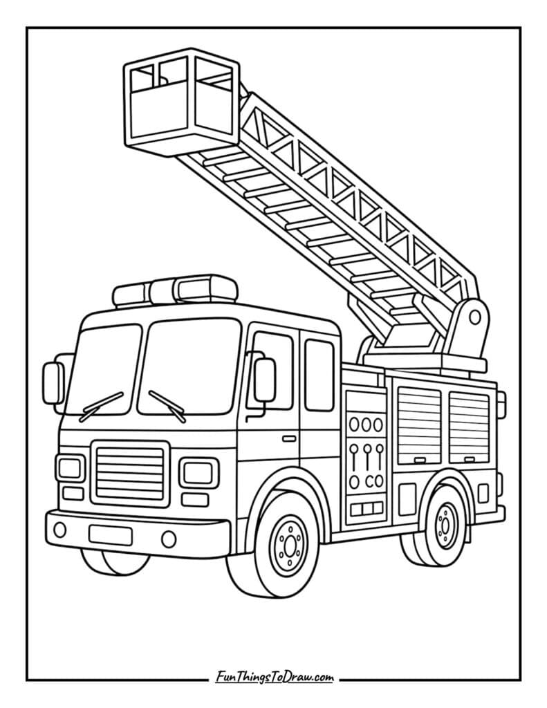 Classic Fire Truck coloring page