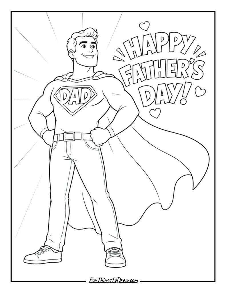 Super Dad Cape coloring page