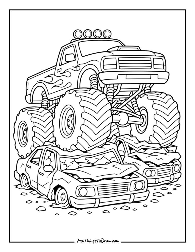 The Classic Crusher Monster Truck Coloring Page