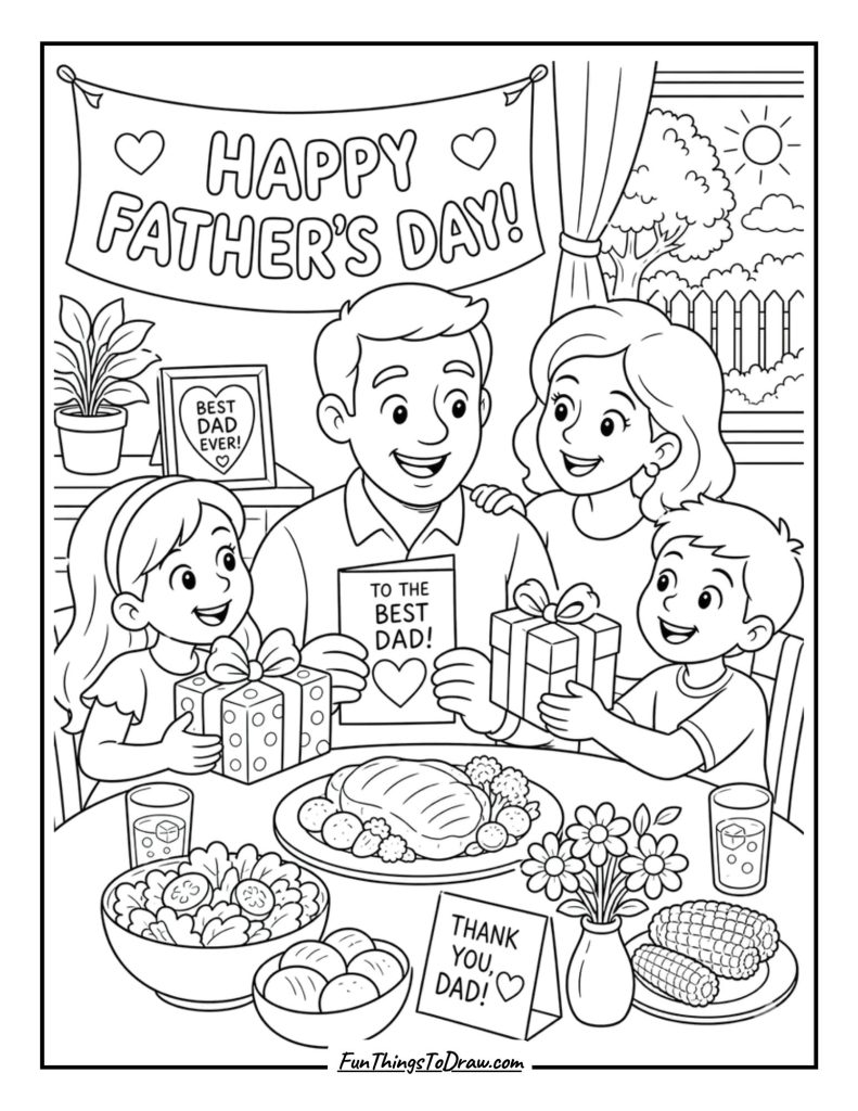 Father's Day Celebration coloring sheet
