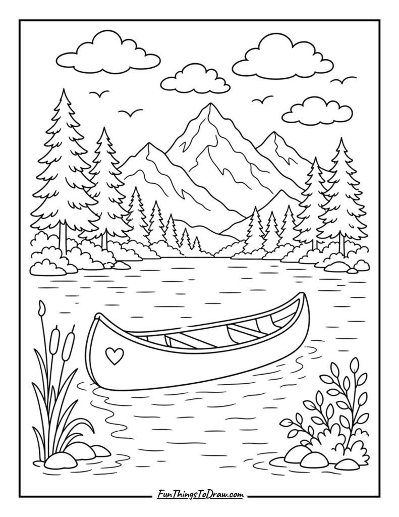 Canoe on a Calm Lake
