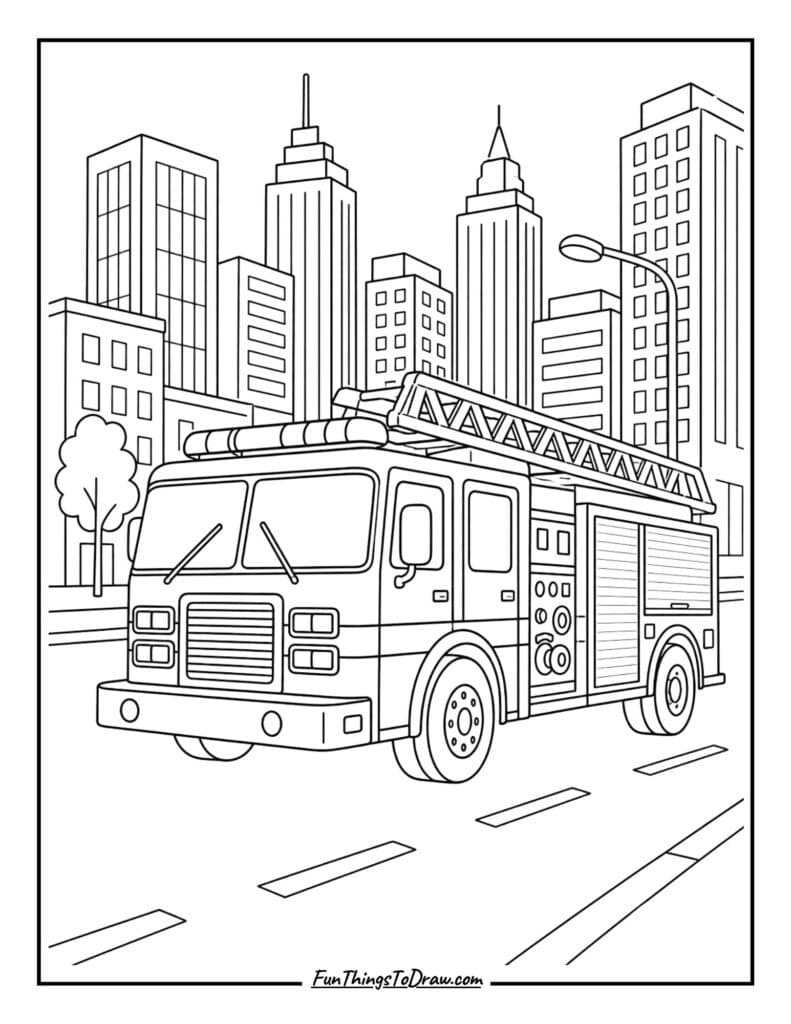 Fire Truck in the City