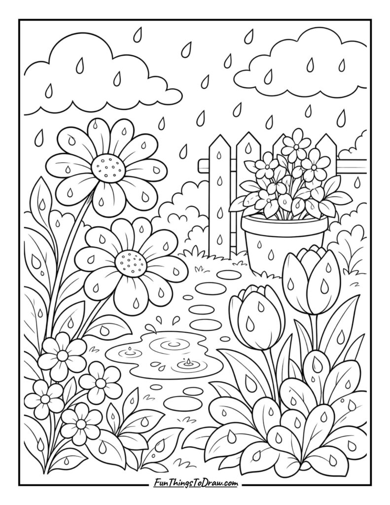 Garden Under Rain