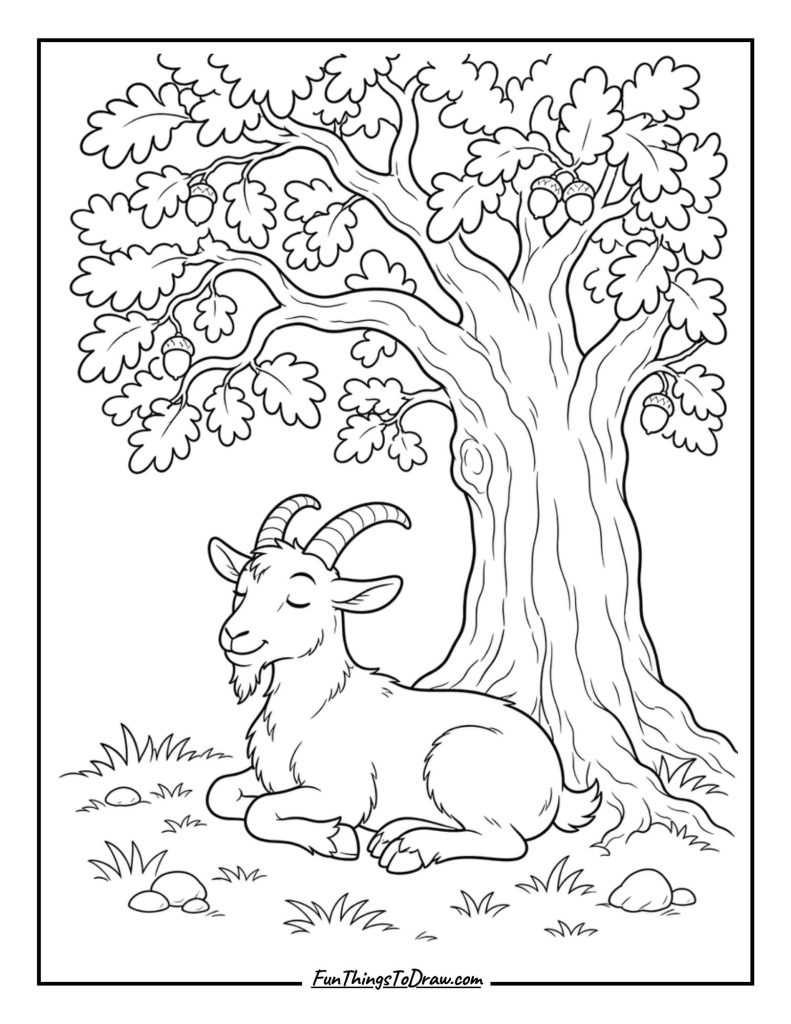 Goat Under a Tree