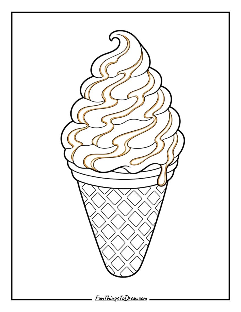 Caramel Swirl Cone coloring page