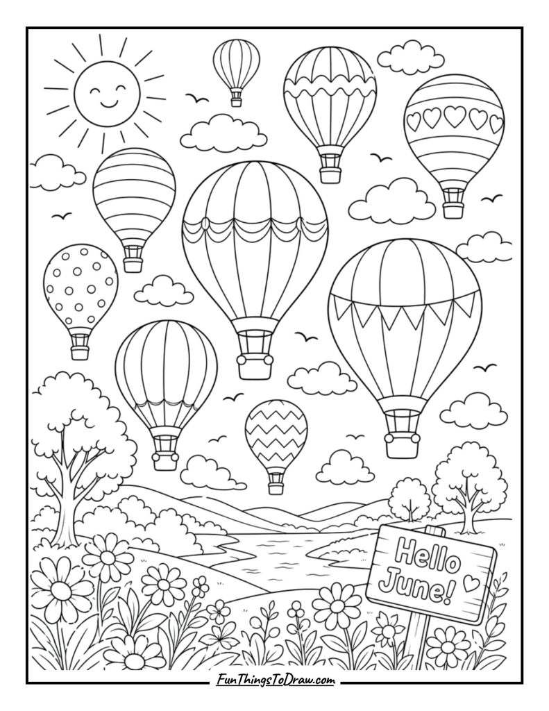 Hot Air Balloon Festival in summer