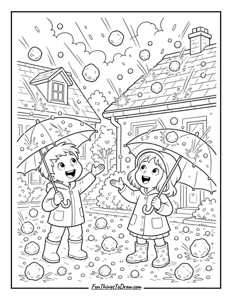 kids enjoying rain