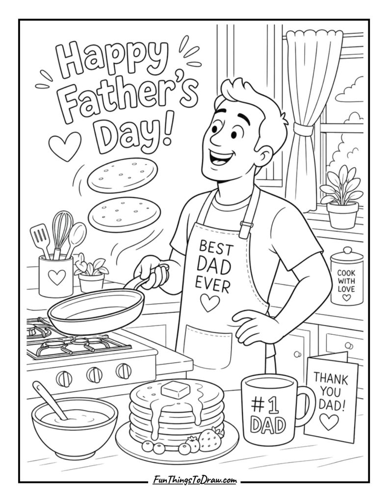 Cooking Breakfast coloring page