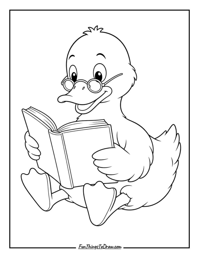 Duck Reading a Book