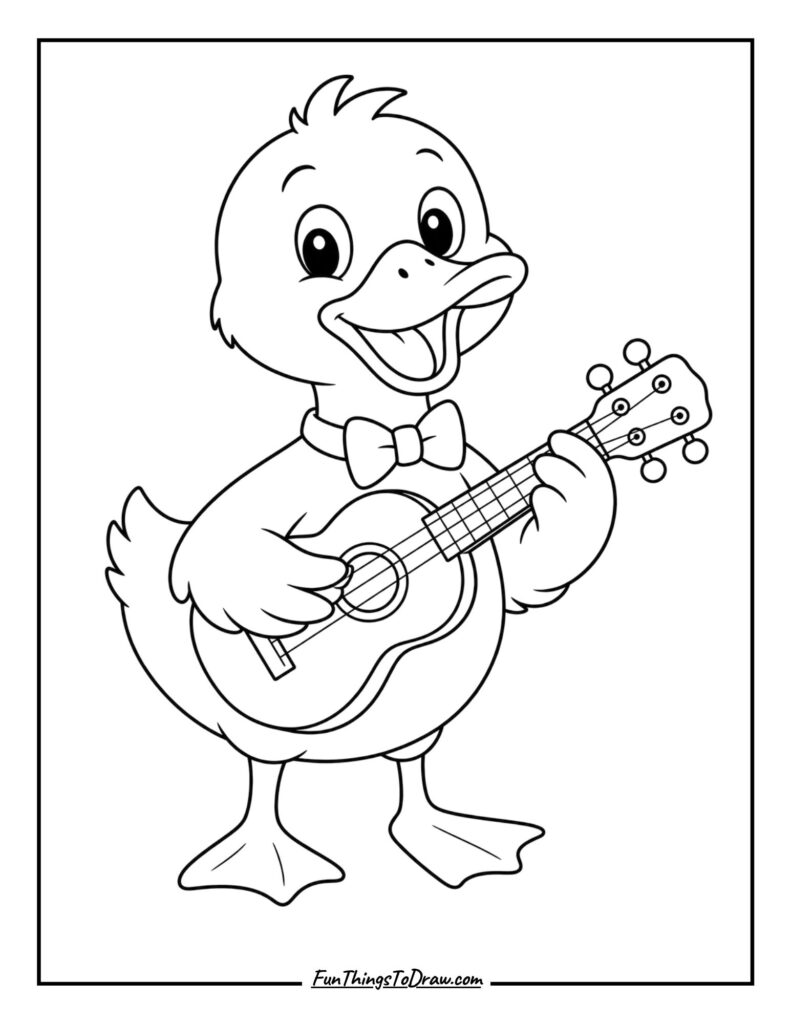Duck Playing Music