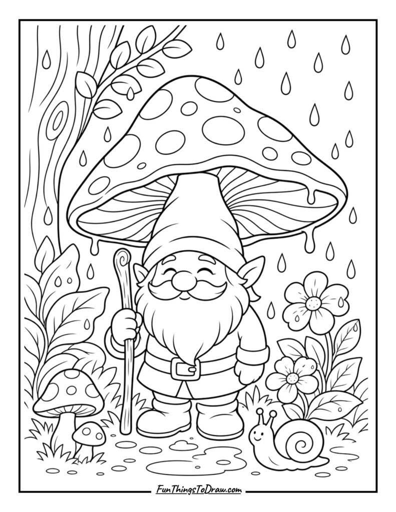 Gnome in the Rain