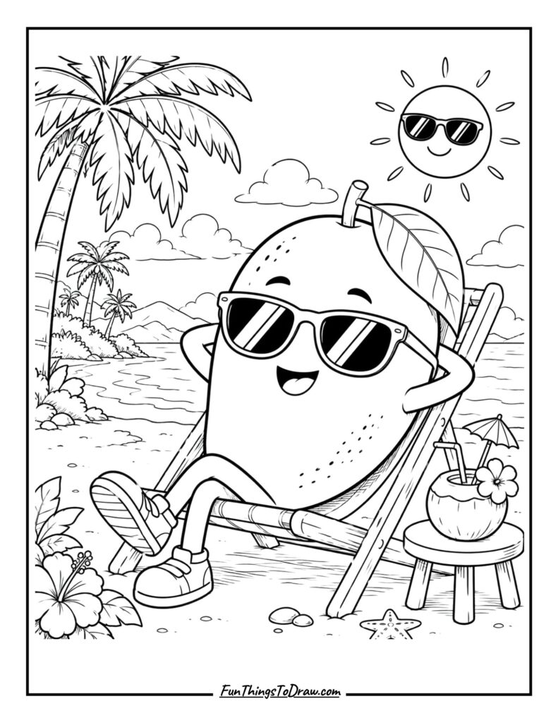 Mango wearing sunglasses