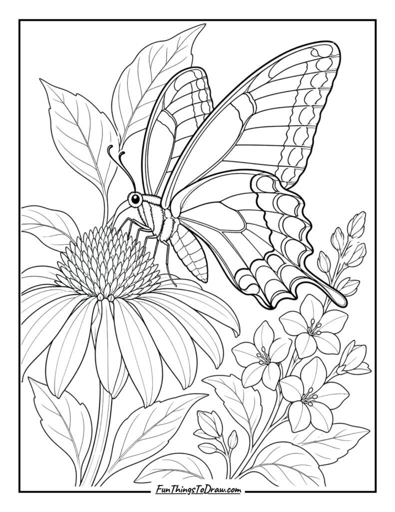 Spicebush Swallowtail Butterfly on a Flower