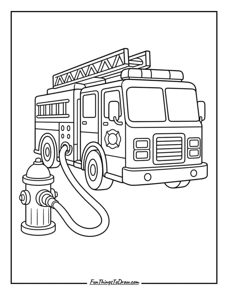 Fire Truck with a Fire Hydrant