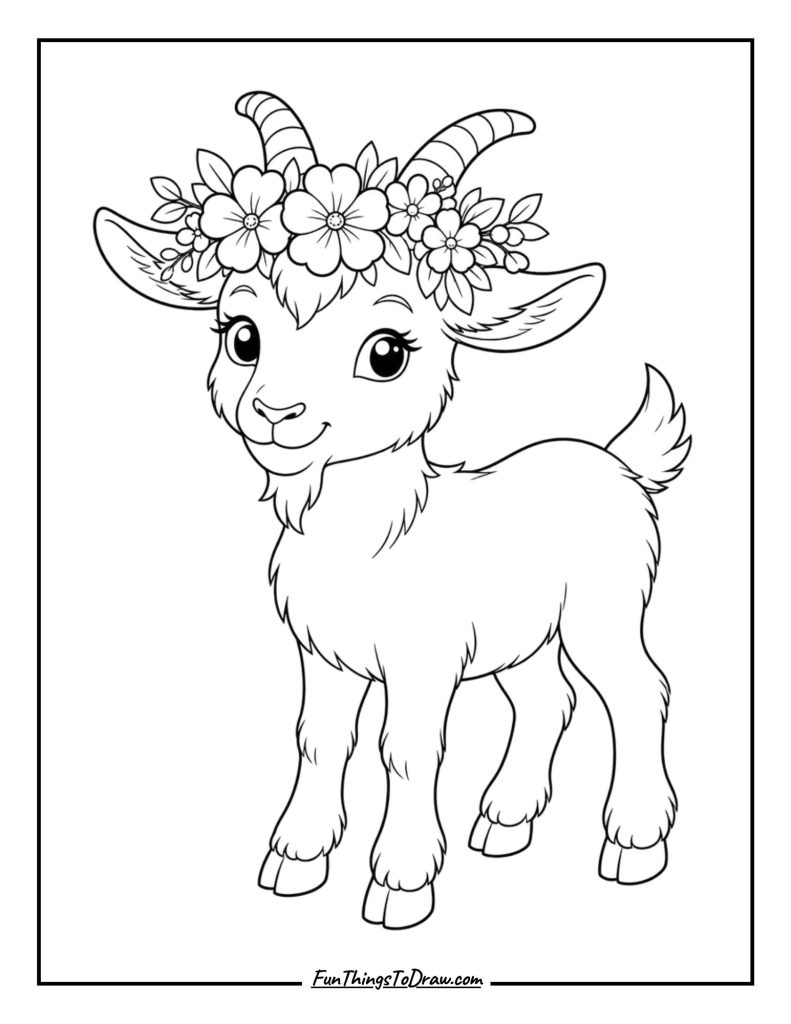 Goat in a Flower Crown