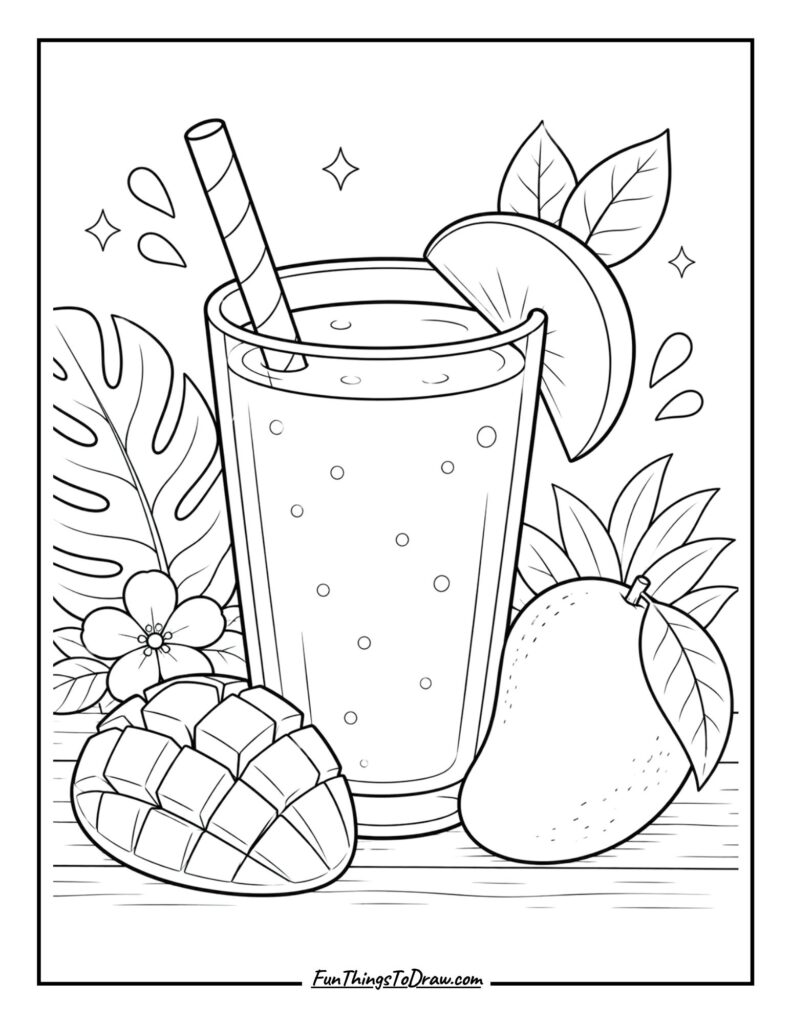 Mango juice coloring page