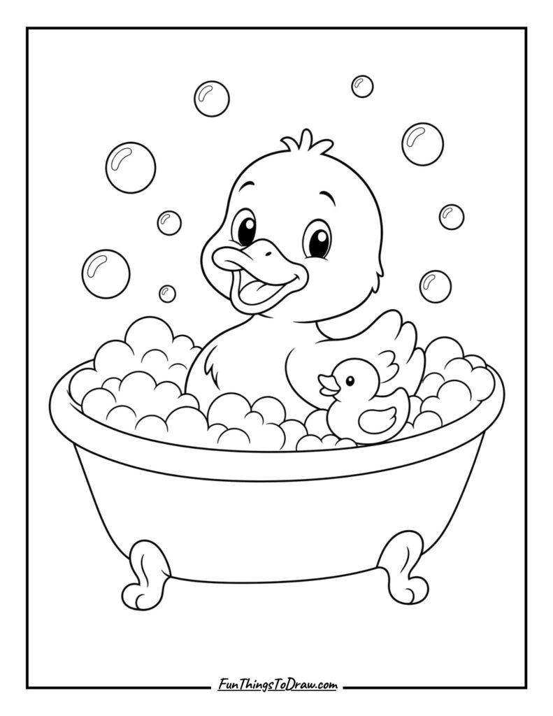 cute duck coloring page