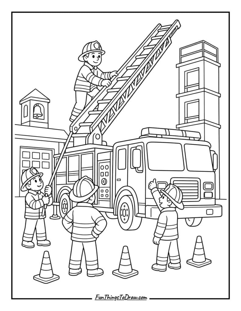 Fire Truck with a Ladder Drill