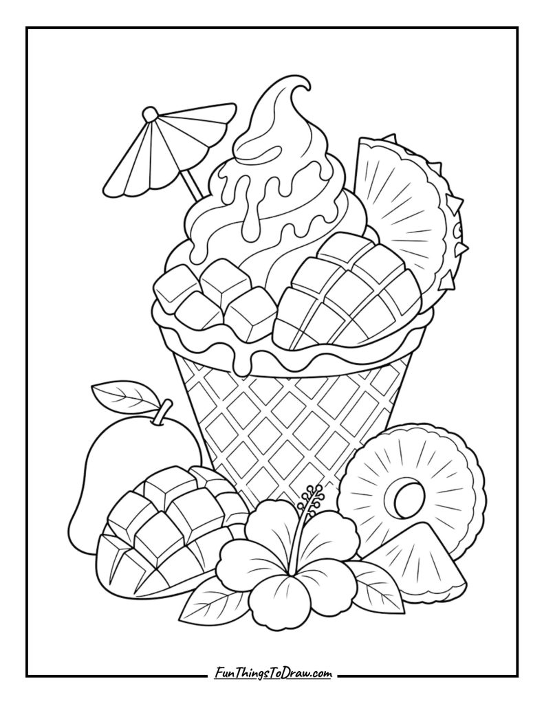 Tropical Paradise coloring sheet