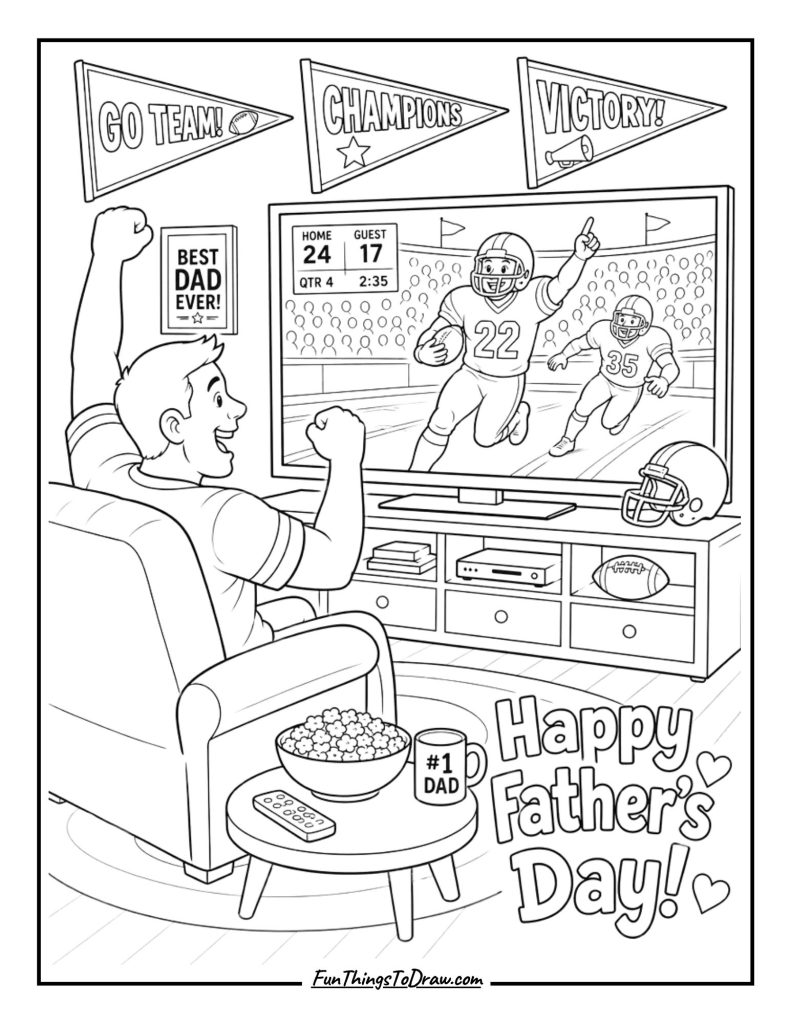 Father's day coloring page for adults