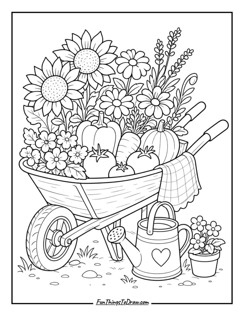 A charming wheelbarrow
