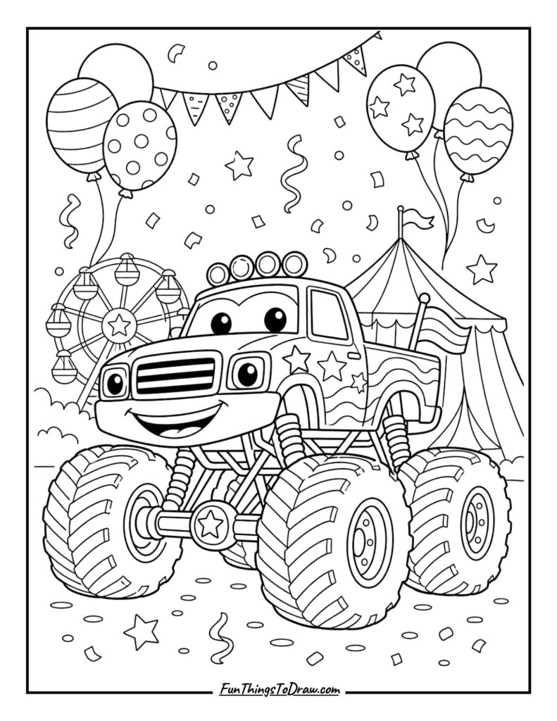 Carnival Chaos coloring page
