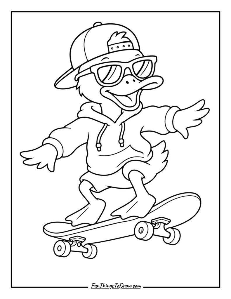Duck on a Skateboard