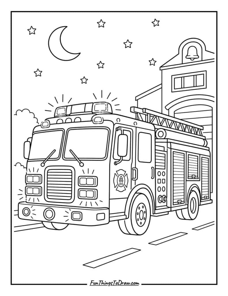 Fire Truck at Night