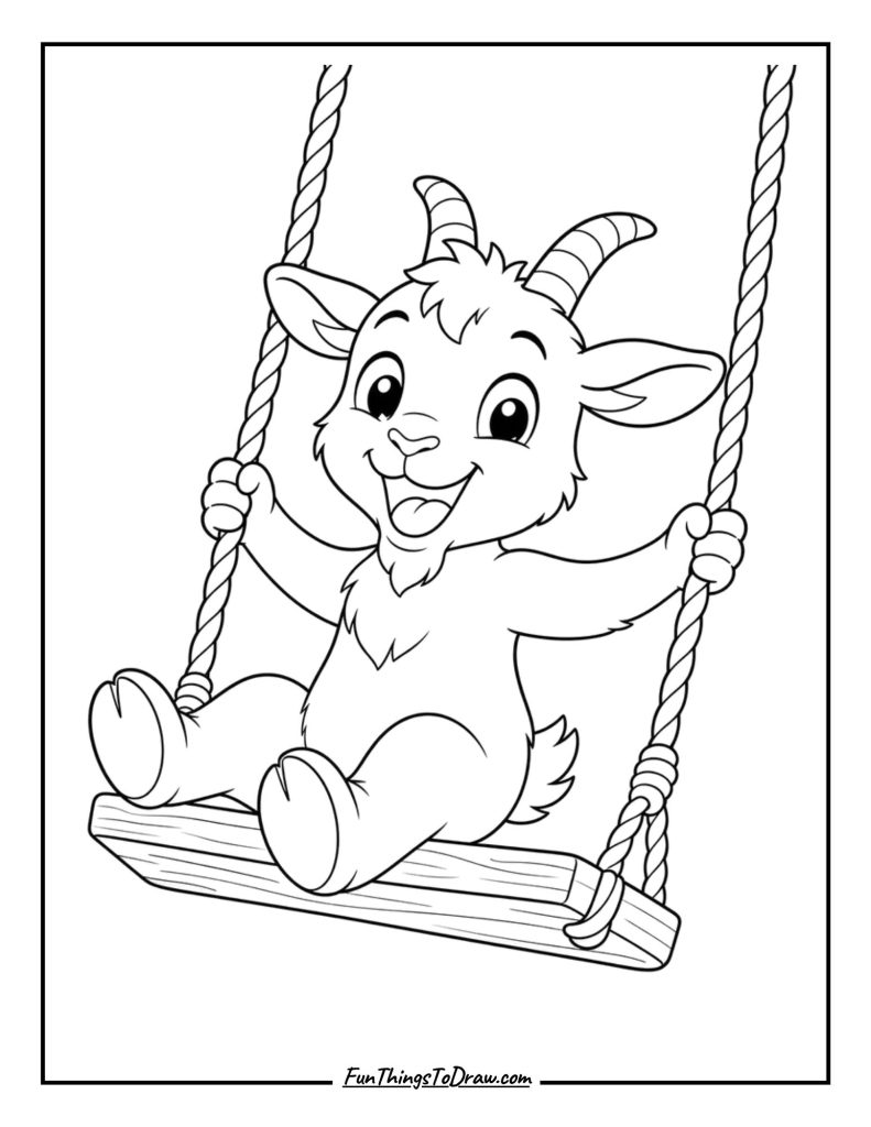 Goat coloring page for adults