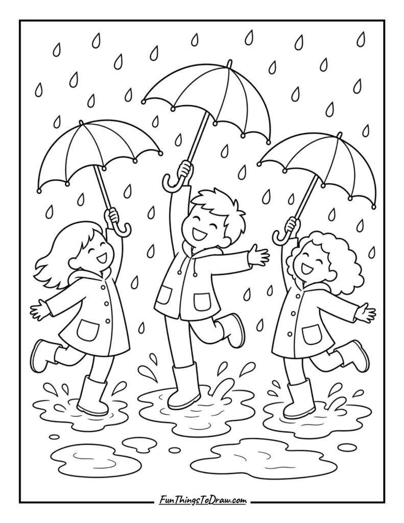 Umbrella Dance coloring page