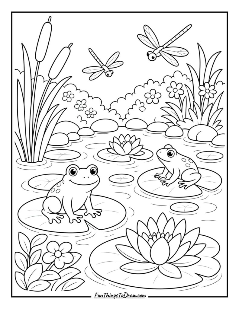 A peaceful pond in the garden