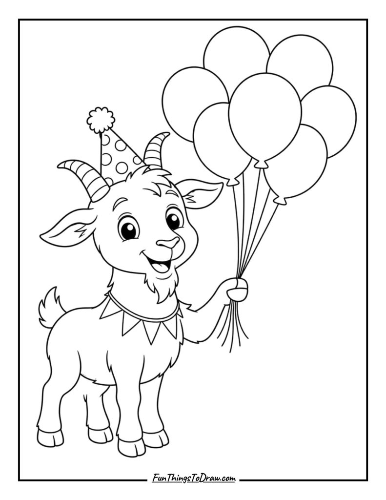 Goat with balloons
