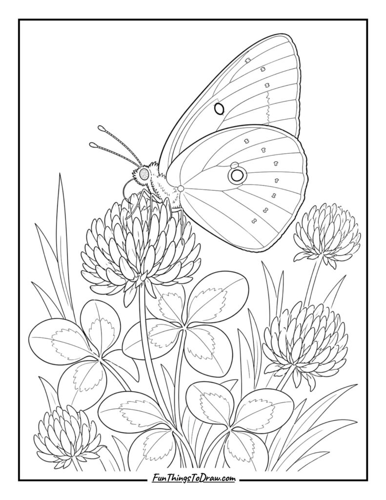 Orange Sulphur Butterfly on Clover