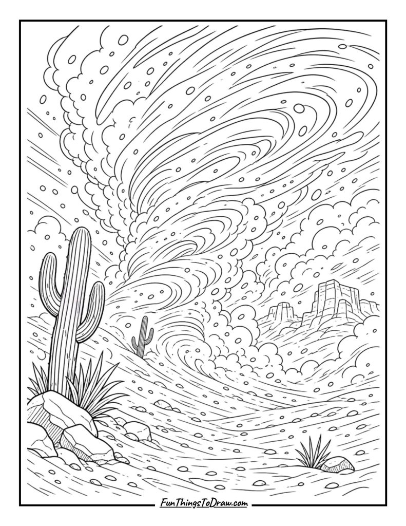 swirling sand coloring page