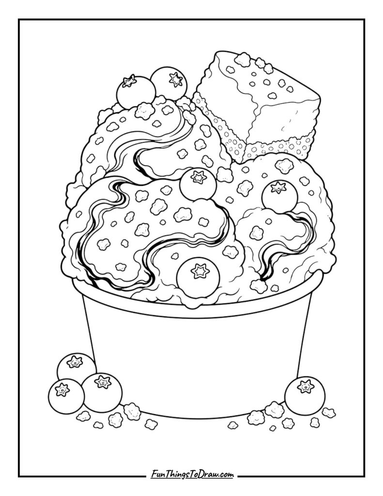 Blueberry Cheesecake coloring idea