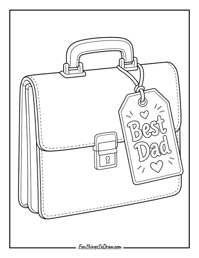Dad's Briefcase coloring idea