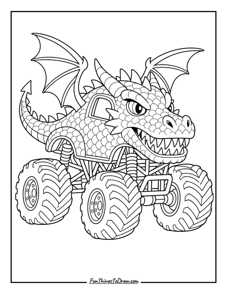 Dragon Rider Truck Coloring Page