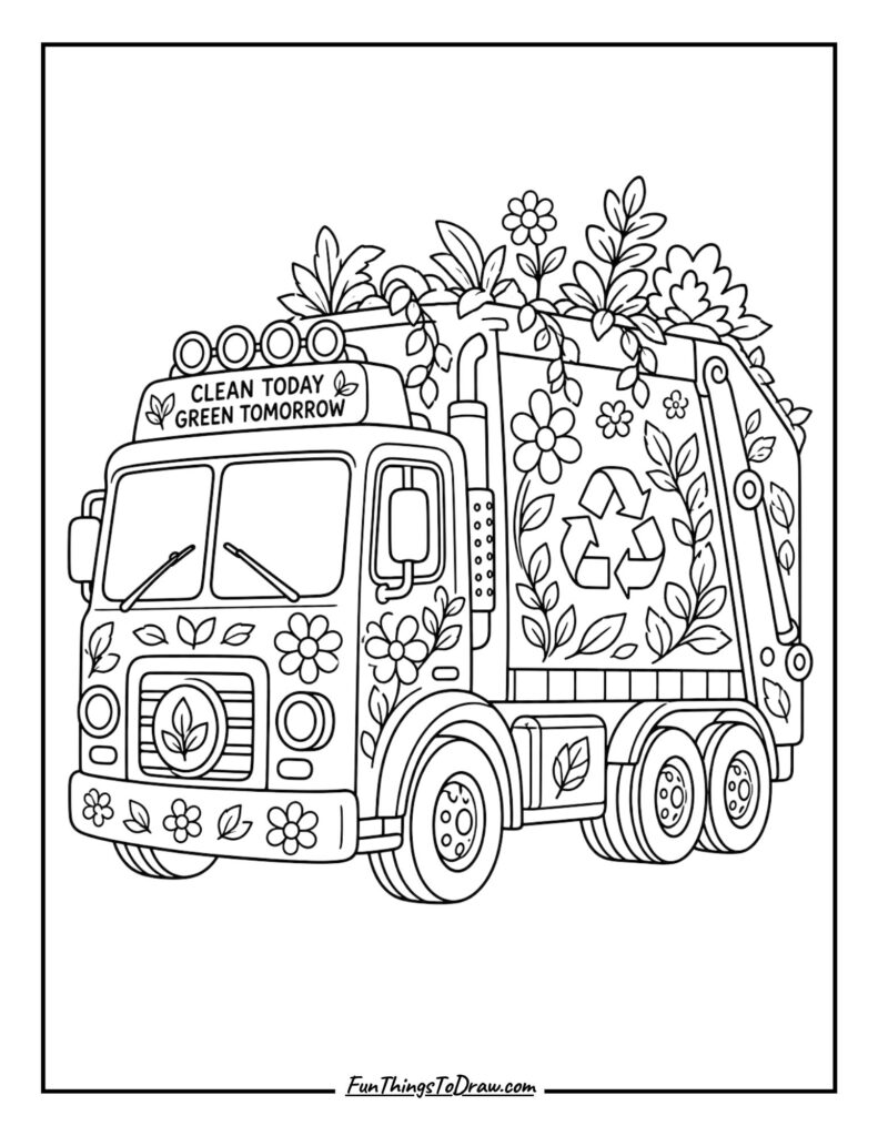 Garbage Truck with a Garden