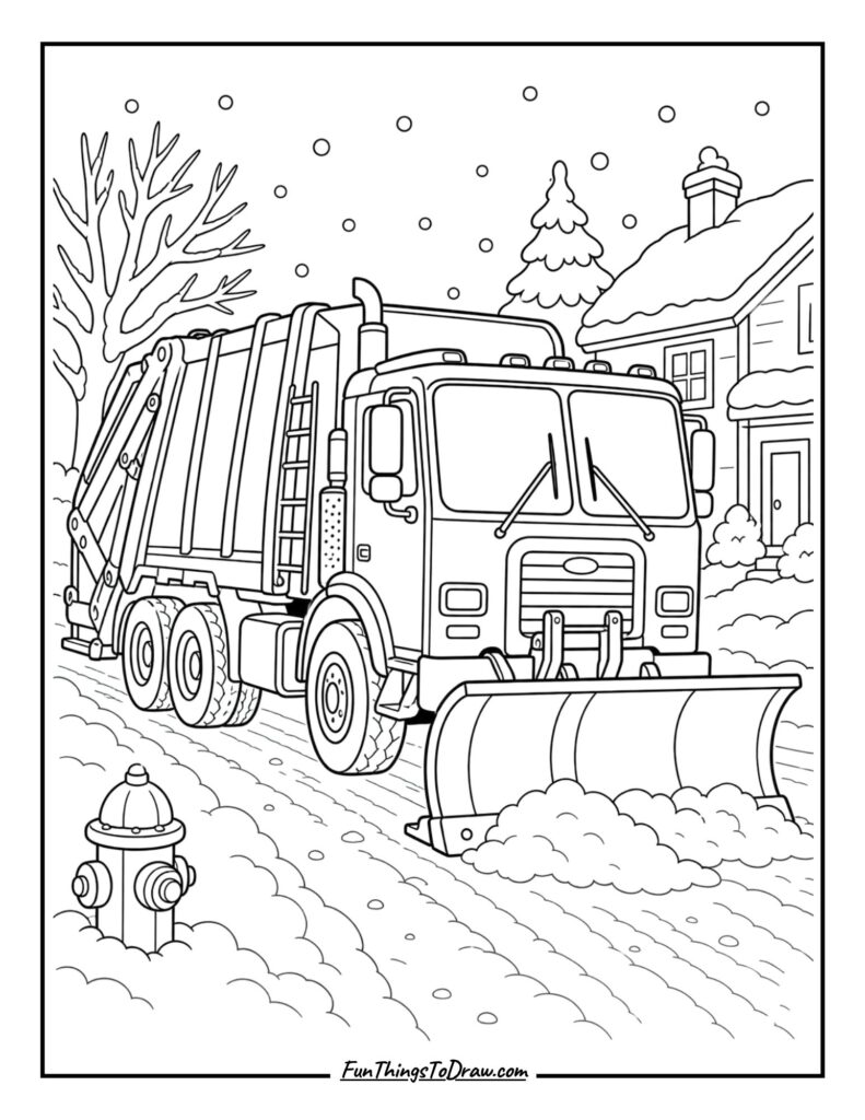 Garbage Truck in Winter