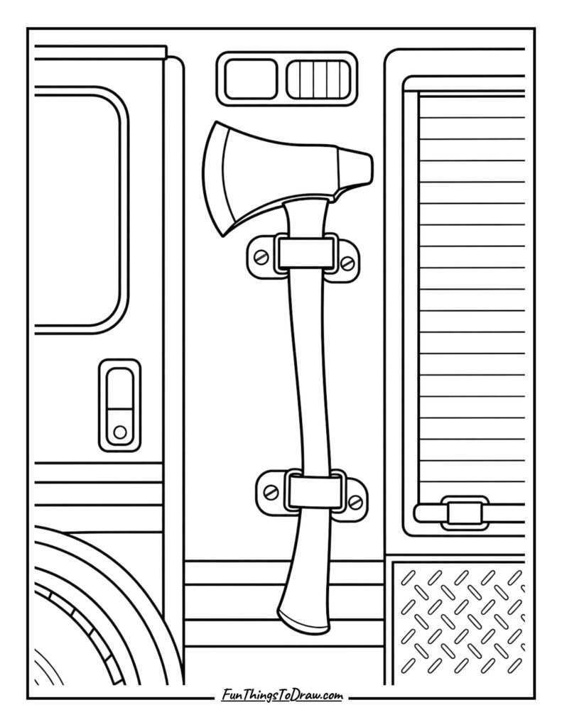 Fire Truck with a Firefighter's Axe
